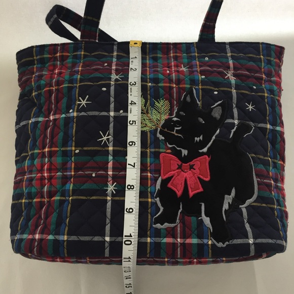 Vera Bradley Small Vera Tote Bag in Tartan Plaid Scottie Dog - Picture 13 of 16